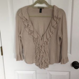 Ruffle neck sweater
